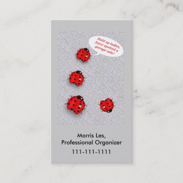 Lady Bugs Humourous Yard Sale Related Business Card (Front)