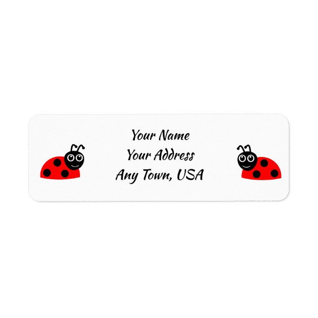 Lady Bugs Return Address Labels (Front)