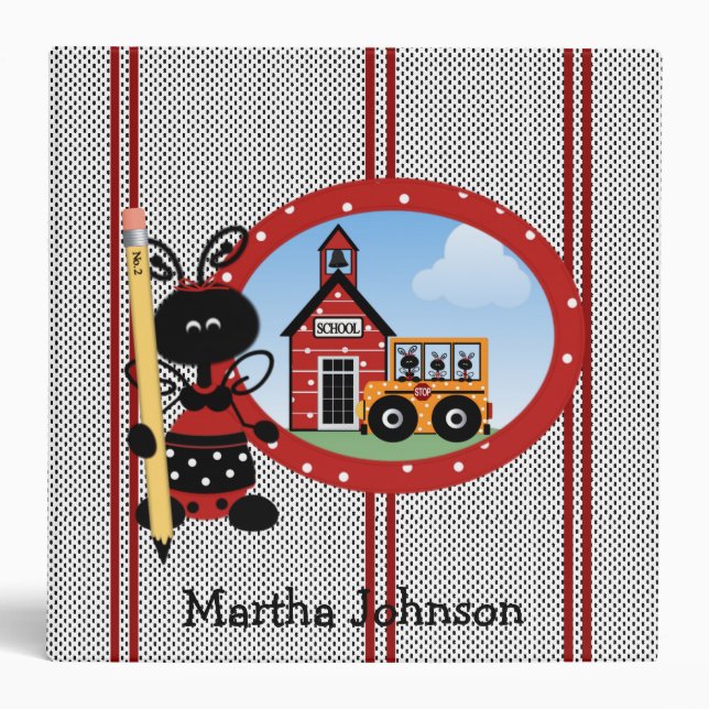 Lady Bugs Teacher's Class Planner Binder (Front)