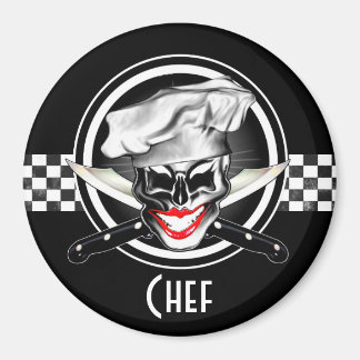 Lady Chef Skull Magnet