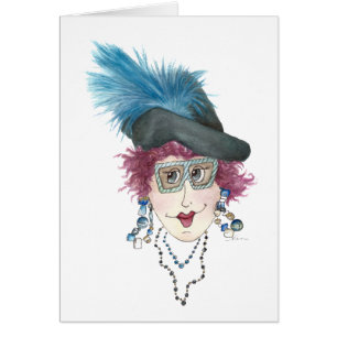 Lady colours her hair to match nail polish card