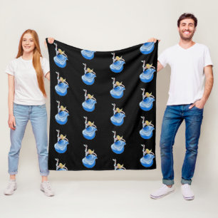 Lady dancer in blue dress fleece blanket
