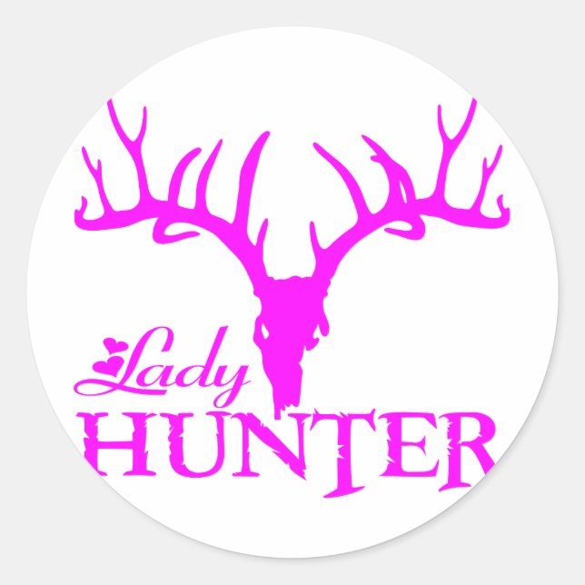 LADY DEER HUNTER CLASSIC ROUND STICKER (Front)