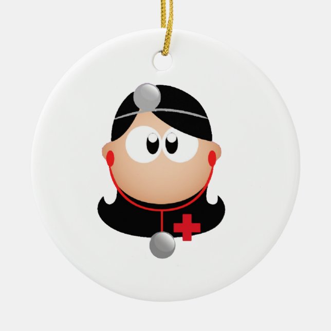 Lady Doctor Ceramic Ornament (Front)