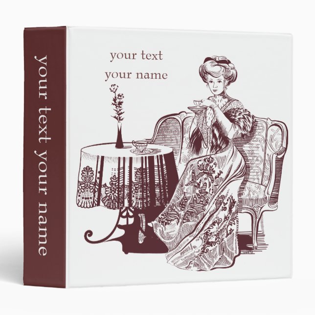 lady drinks tea binder (Front/Spine)