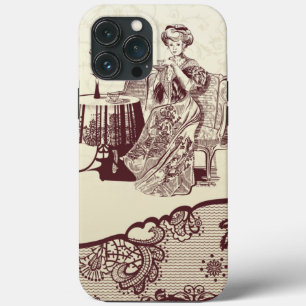 Lady drinks tea  iPhone 13 pro max case