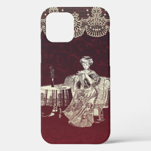 lady drinks tea iPhone 12 pro case