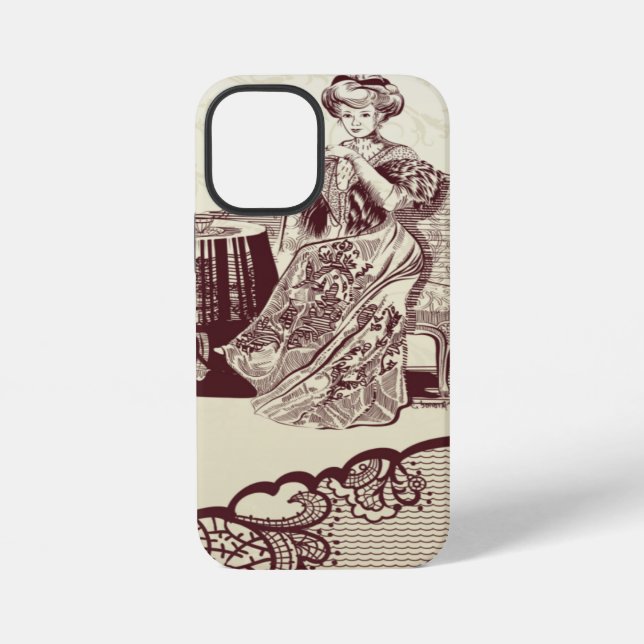 lady drinks tea iPhone case (Back)