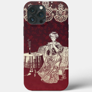 lady drinks tea iPhone 13 pro max case
