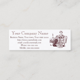 lady drinks tea mini business card