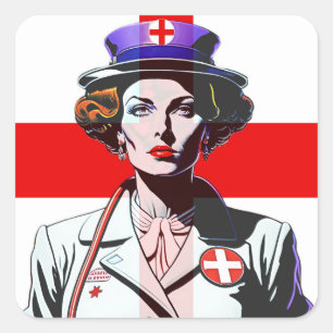 Lady England Square Sticker
