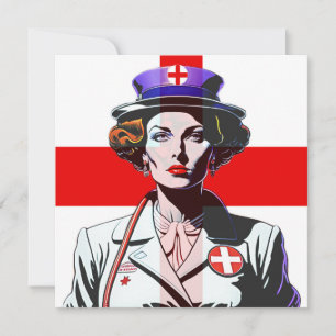 Lady England With English Flag Postcard