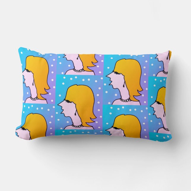 lady face lumbar pillow (Front)