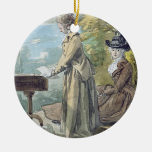 Lady Francis Scott and Lady Elliot, c.1770 (w/c ov Ceramic Ornament