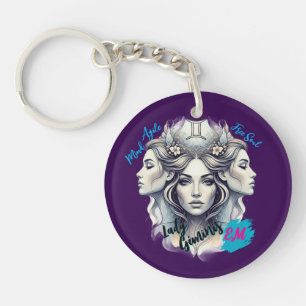 Lady Géminis Llavero - A detail with duality Keychain