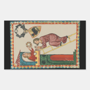 Lady Giving Gift to Suitor, 14th Century Sticker