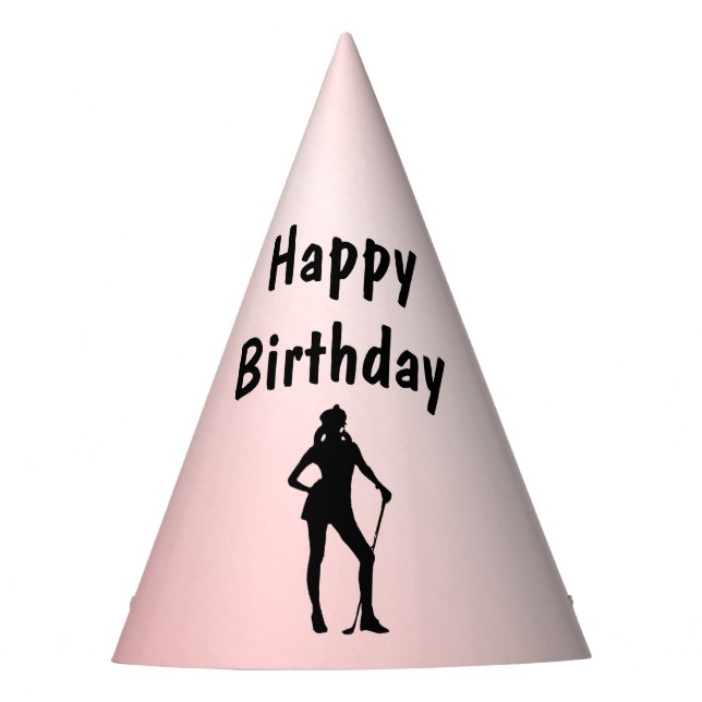 Lady Golf Birthday Party Hat (Front)