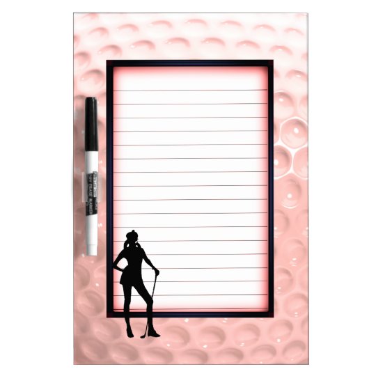 Lady Golf Pink Sport Dry Erase Board