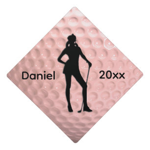 Lady Golf Pink Sport Graduation Cap Topper