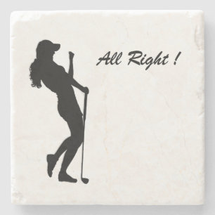 Lady Golf Sports Design Stone Coaster