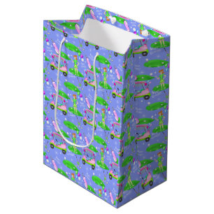 Lady Golf Themed Happy Birthday   Medium Gift Bag