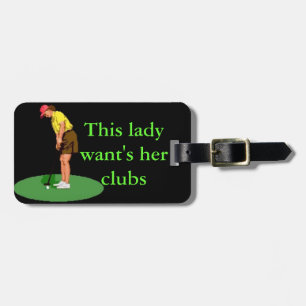 Lady golfer bag tag