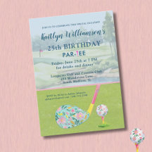Lady Golfer Custom 25th Birthday Party