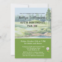 Lady Golfer Custom 60th Birthday Party