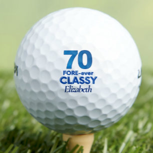 Lady Golfer Gift 70 – 70th FORE-ever Classy Golf Balls