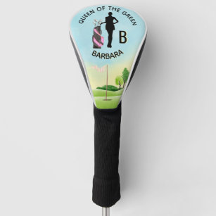 Lady Golfer Golf Course Custom Name 3-D Monogram   Golf Head Cover