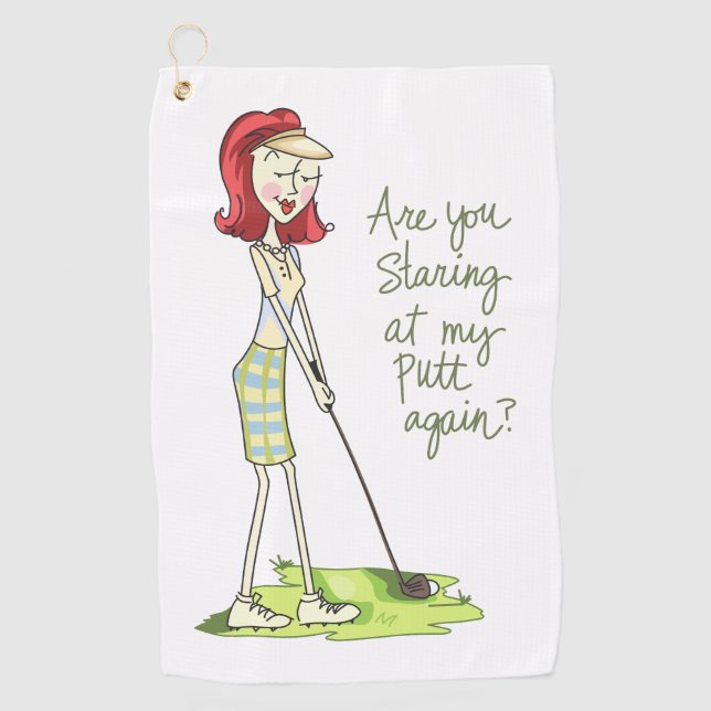 Lady Golfer Golf Towel (Front)