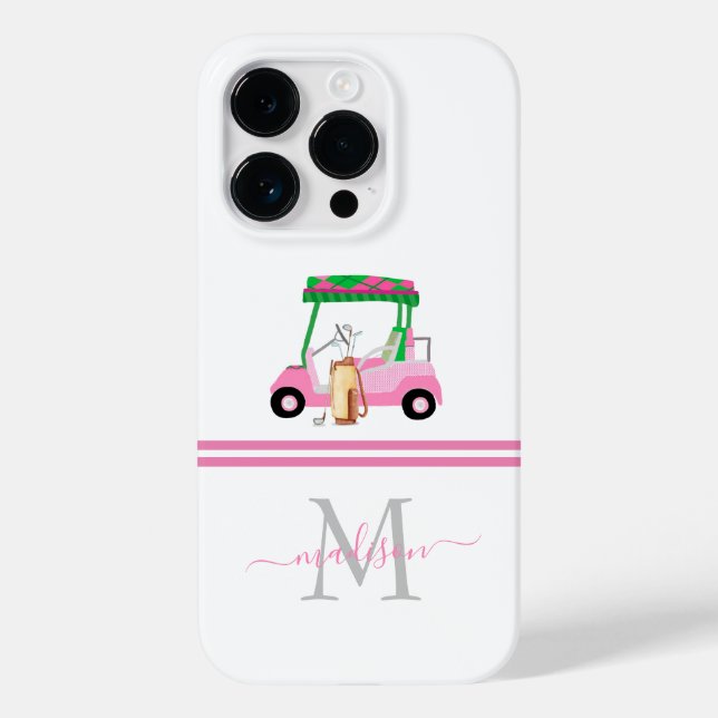 Lady Golfer Personalized Monogram Name  Case-Mate iPhone Case (Back)