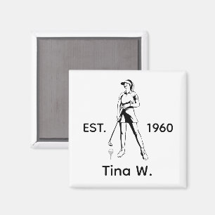 Lady Golfer Personalized name and year  Magnet