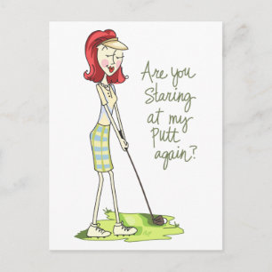 Lady Golfer Postcard