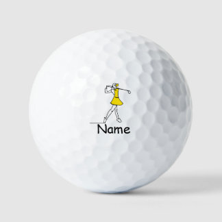 Lady Golfer sur balle de golf