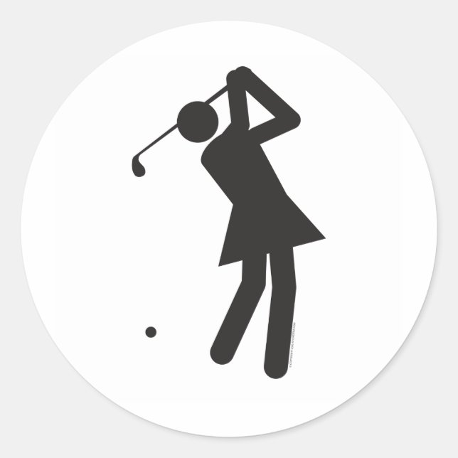 Lady-golfer-T Classic Round Sticker (Front)