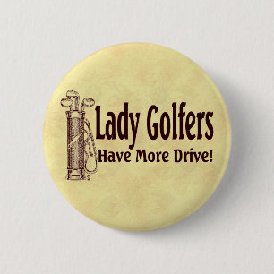 Lady Golfers 2 Inch Round Button