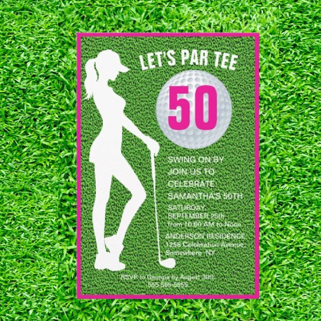 Lady Green-Themed Golf Birthday invitation (Swing with Style, Play with Grace!)