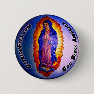 Lady Guadalupe Blessing 2 Inch Round Button