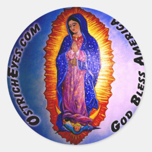 Lady Guadalupe Blessing Classic Round Sticker