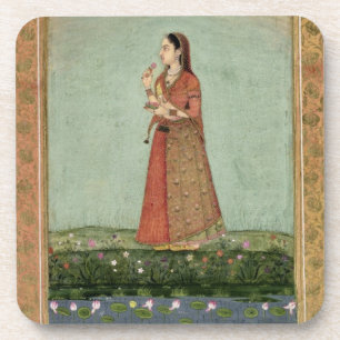 Lady holding a bowl of roses, from the Small Clive Coaster