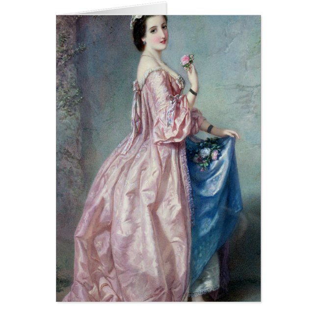Lady holding Flowers in her Petticoat (Front)