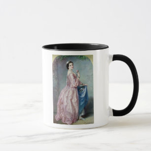 Lady holding Flowers in her Petticoat Mug