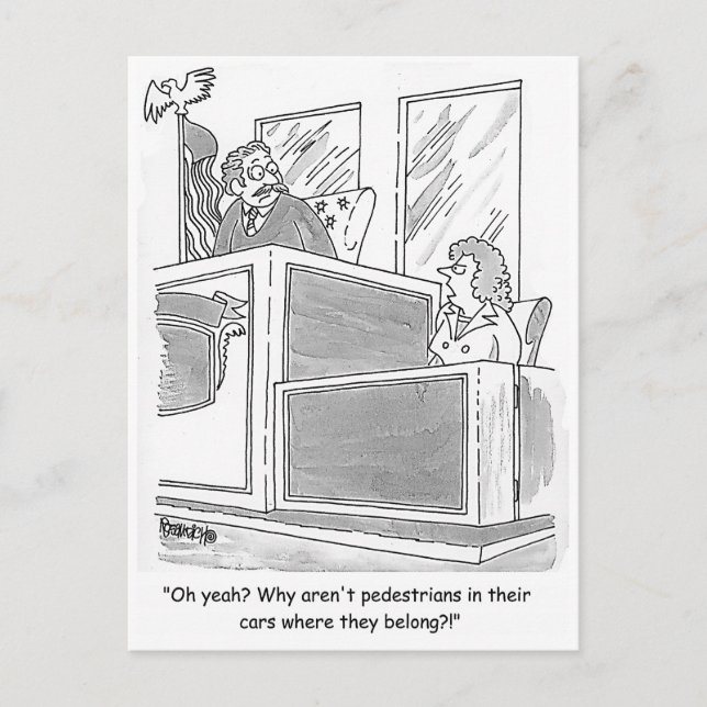 Lady Hollering At Judge Postcard (Front)