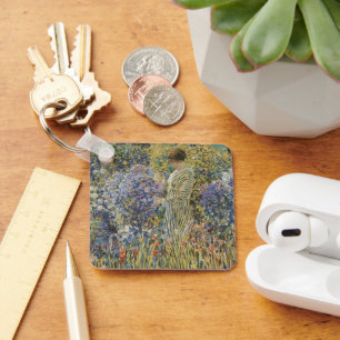 Lady in a Garden by Frederick Frieseke, Fine Art Keychain