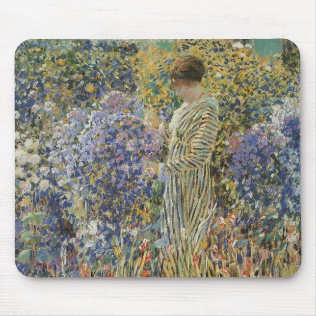 Lady in a Garden by Frederick Frieseke, Fine Art Mouse Pad (Front)
