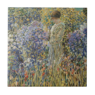Lady in a Garden by Frederick Frieseke, Fine Art Tile
