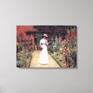 Lady in a Garden Canvas Print