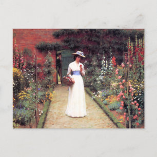 Lady in a Garden Postcard