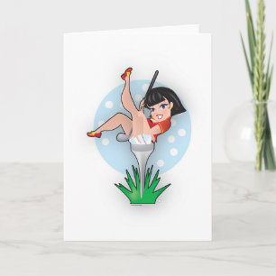 Lady in a Golf Tee Card